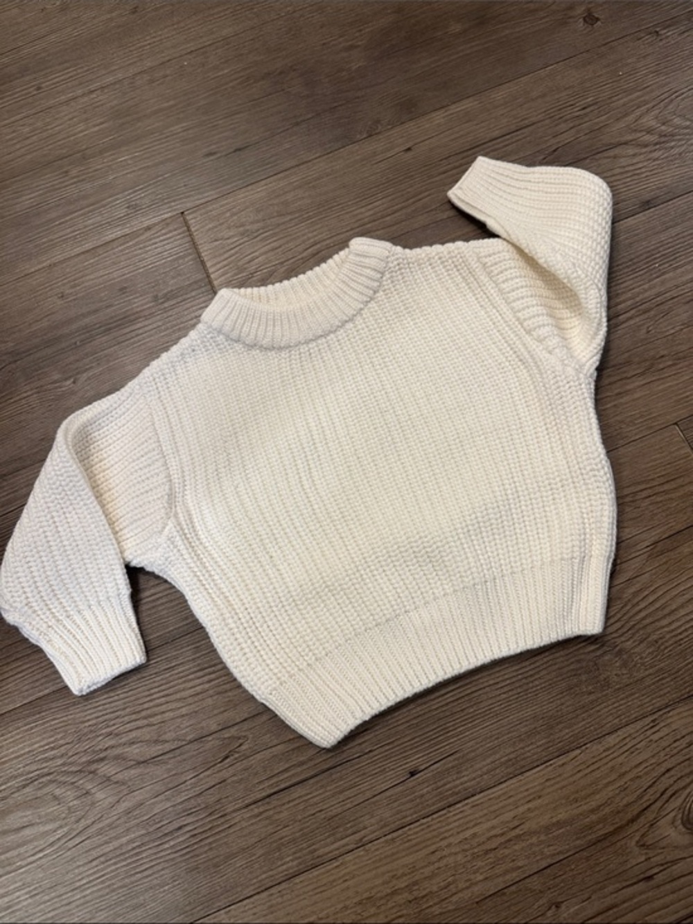 🆕 LPK Chunky Knit Baby Sweater. Winter White. 0-6 months. NWT!💙💗